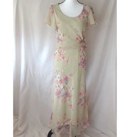 light green floral maxi dress